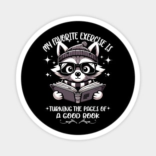 Funny Raccoon Reading Book for Bookworm and Book Lover Magnet